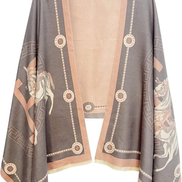 Neiman Marcus Luxury Pashmina Silky Shawl Wrap - Picture 4 of 5